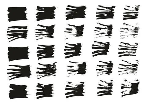 Flat Fan Brush Thin Straight Lines High Detail Abstract Vector Background Set 스톡 일러스트