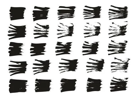 Flat Fan Brush Thin Straight Lines High Detail Abstract Vector Background Set Stock Illustration