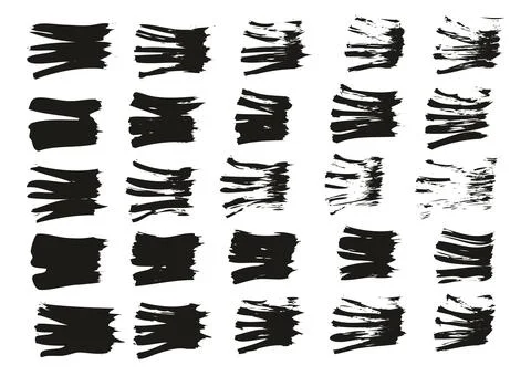 Flat Fan Brush Thin Straight Lines High Detail Abstract Vector Background Set Stockillustratie