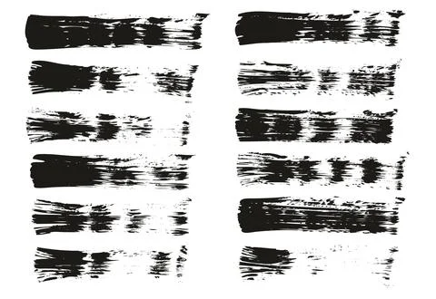 Flat Fan Brush Thin Straight Lines High Detail Abstract Vector Background Set イラスト素材