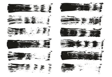 Flat Fan Brush Thin Straight Lines High Detail Abstract Vector Background Set Stockillustratie