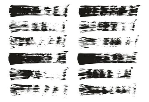 Flat Fan Brush Thin Straight Lines High Detail Abstract Vector Background Set Stockillustratie