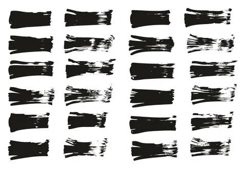 Flat Fan Brush Thin Straight Lines High Detail Abstract Vector Background Set Stock Illustration