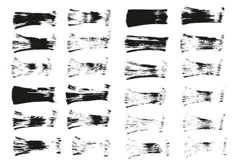 Flat Fan Brush Thin Straight Lines High Detail Abstract Vector Background Set イラスト素材
