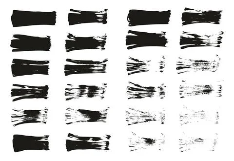 Flat Fan Brush Thin Straight Lines High Detail Abstract Vector Background Set Stockillustratie