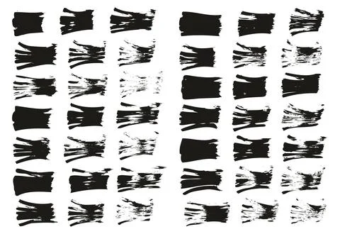 Flat Fan Brush Thin Straight Lines High Detail Abstract Vector Background Set Stock Illustration