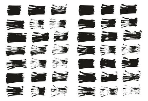 Flat Fan Brush Thin Straight Lines High Detail Abstract Vector Background Set Stockillustratie