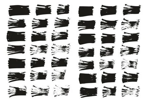 Flat Fan Brush Thin Straight Lines High Detail Abstract Vector Background Set Stock Illustration