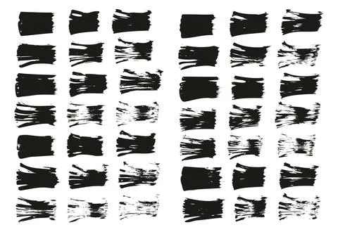 Flat Fan Brush Thin Straight Lines High Detail Abstract Vector Background Set Stock Illustration