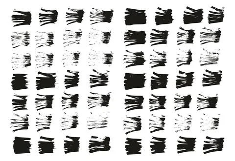Flat Fan Brush Thin Straight Lines High Detail Abstract Vector Background Set イラスト素材