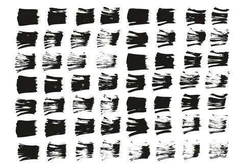 Flat Fan Brush Thin Straight Lines High Detail Abstract Vector Background Set イラスト素材