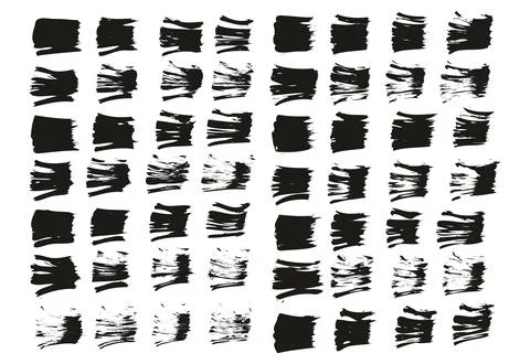 Flat Fan Brush Thin Straight Lines High Detail Abstract Vector Background Set イラスト素材