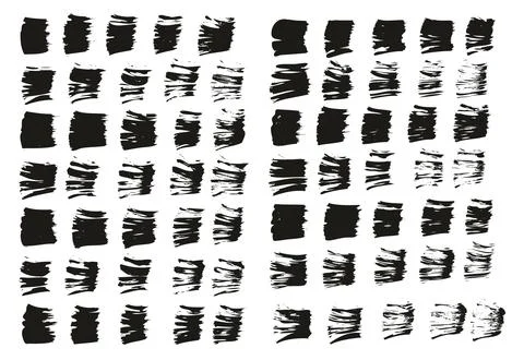 Flat Fan Brush Thin Straight Lines High Detail Abstract Vector Background Set Illustrazione stock
