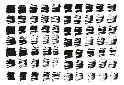 Flat Fan Brush Thin Straight Lines High Detail Abstract Vector Background Set 스톡 일러스트