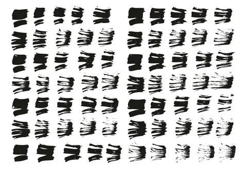 Flat Fan Brush Thin Straight Lines High Detail Abstract Vector Background Set 스톡 일러스트