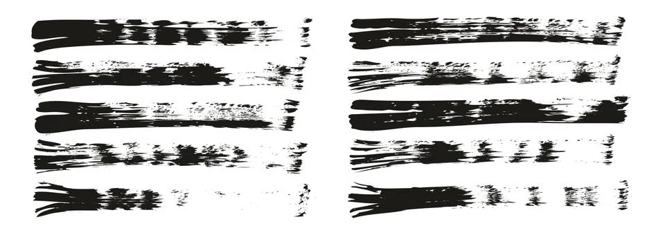 Flat Fan Brush Thin Straight Lines High Detail Abstract Vector Background Set イラスト素材