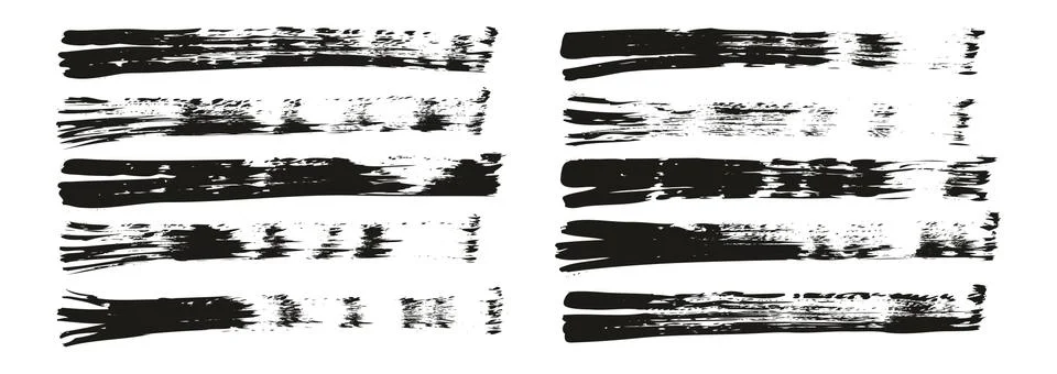 Flat Fan Brush Thin Straight Lines High Detail Abstract Vector Background Set Stock Illustration