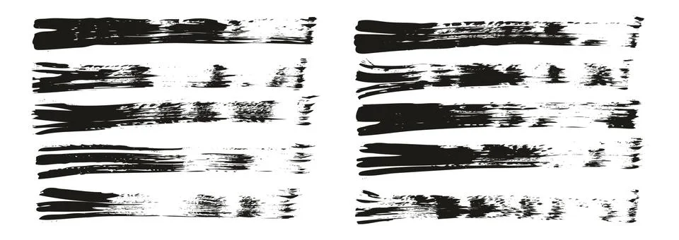 Flat Fan Brush Thin Straight Lines High Detail Abstract Vector Background Set イラスト素材
