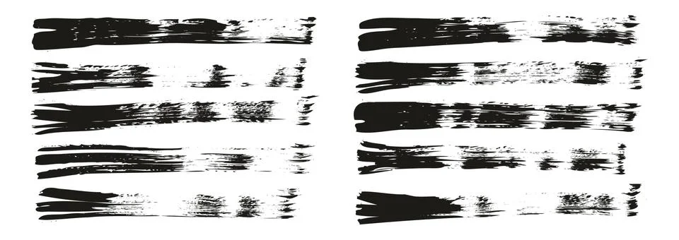 Flat Fan Brush Thin Straight Lines High Detail Abstract Vector Background Set Stockillustratie