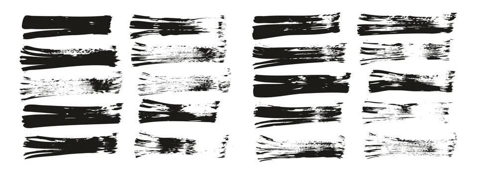 Flat Fan Brush Thin Straight Lines High Detail Abstract Vector Background Set 스톡 일러스트