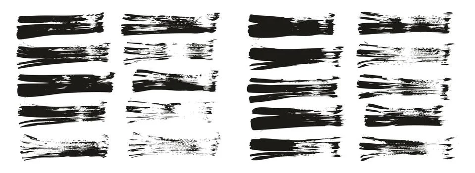 Flat Fan Brush Thin Straight Lines High Detail Abstract Vector Background Set イラスト素材