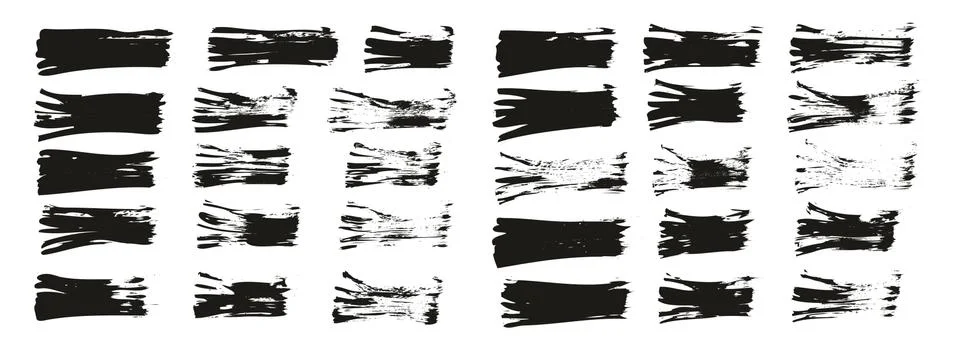 Flat Fan Brush Thin Straight Lines High Detail Abstract Vector Background Set Stock Illustration
