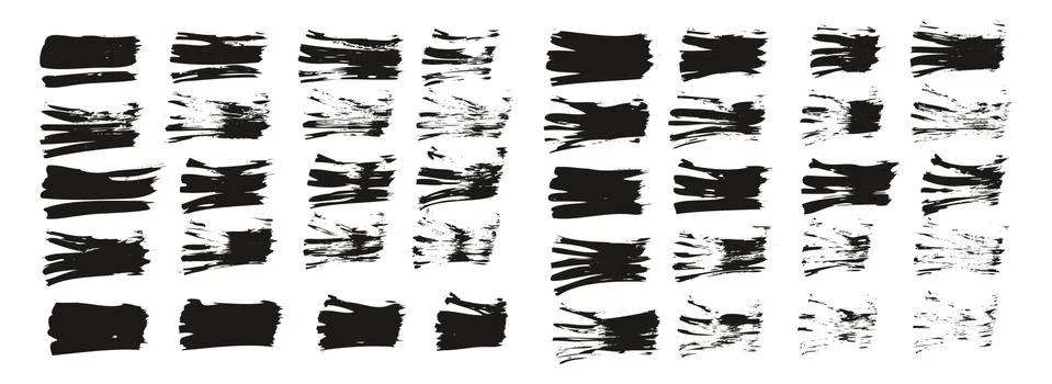 Flat Fan Brush Thin Straight Lines High Detail Abstract Vector Background Set Stock Illustration