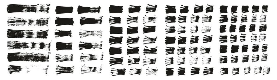 Flat Fan Brush Thin Straight Lines High Detail Abstract Vector Background Set イラスト素材