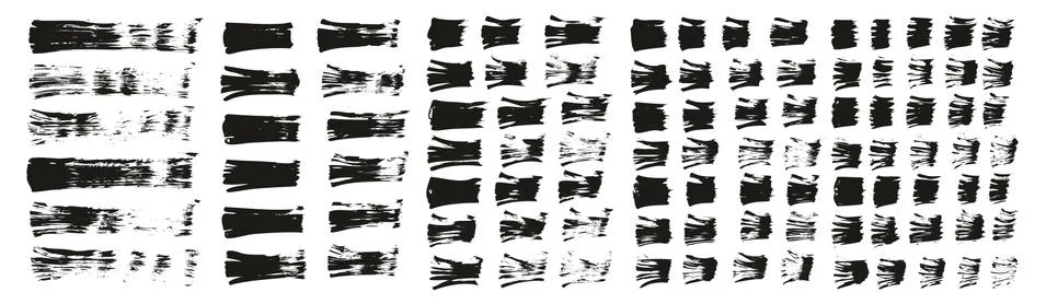 Flat Fan Brush Thin Straight Lines High Detail Abstract Vector Background Set イラスト素材