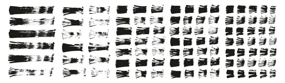 Flat Fan Brush Thin Straight Lines High Detail Abstract Vector Background Set Stockillustratie