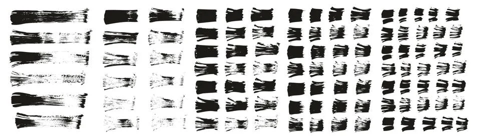 Flat Fan Brush Thin Straight Lines High Detail Abstract Vector Background Set イラスト素材