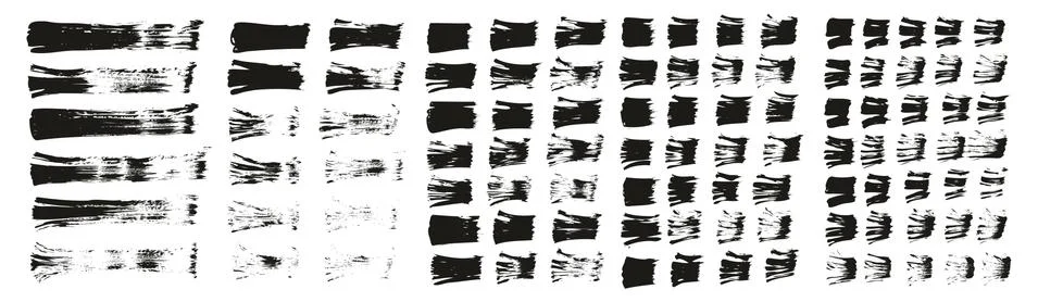 Flat Fan Brush Thin Straight Lines High Detail Abstract Vector Background Set Illustrazione stock