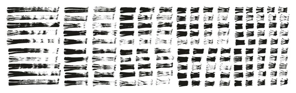 Flat Fan Brush Thin Straight Lines High Detail Abstract Vector Background Set イラスト素材