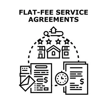 Flat fee service agreements for transparent business contracts Stock Illustration