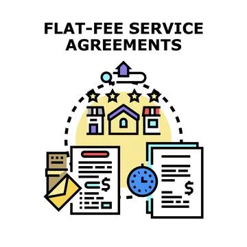 Flat fee service agreements for transparent business contracts Stock Illustration