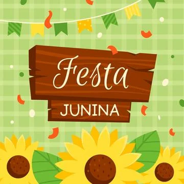 Flat festa junina background Stock Illustration