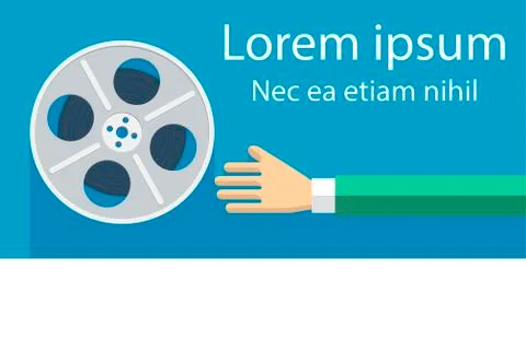 Flat film banner Stock Illustration