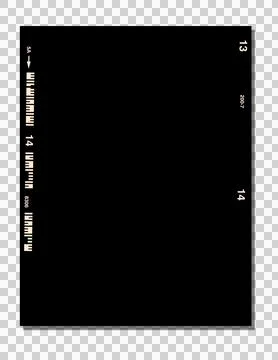 Flat film negative frame border is showing barcode ticks and beige marks on Illustrazione stock