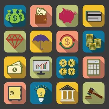 Flat finance icon Stock Illustration