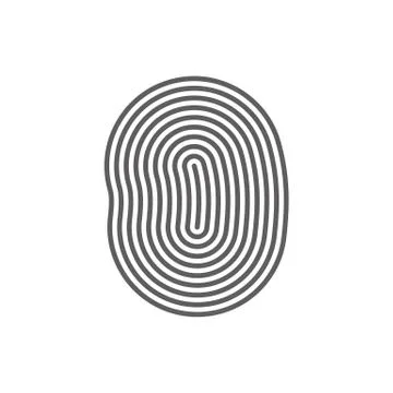 Flat fingerprint icon app Stock Illustration
