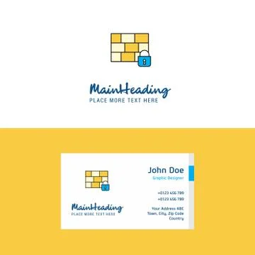 Flat Firewall protected Logo and Visiting Card Template. Busienss Concept Log Stock Illustration