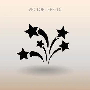 Flat a firework icon. Vector Stock Illustration