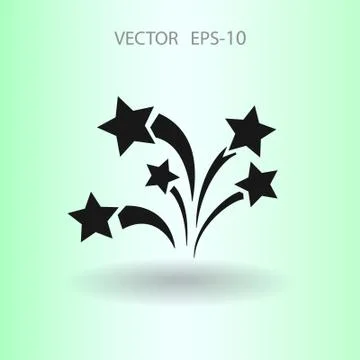Flat a firework icon. Vector Stock Illustration