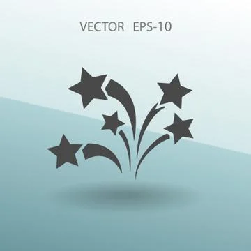 Flat a firework icon. Vector Stock Illustration