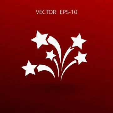 Flat a firework icon. Vector Stock Illustration