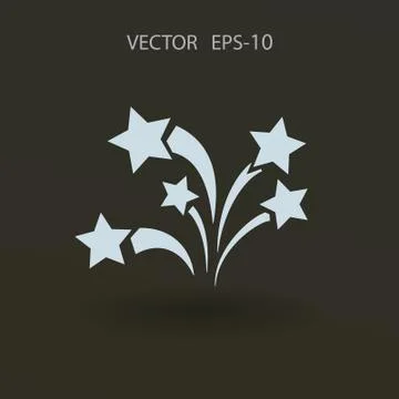Flat a firework icon. Vector Stock Illustration