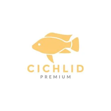 Flat fish cichlid logo design イラスト素材