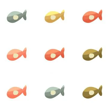 Flat fish icon Stock Illustration