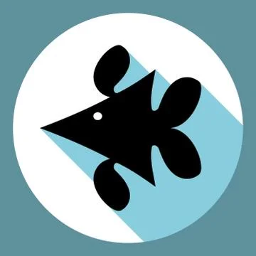Flat fish icon with long shadow Illustrazione stock