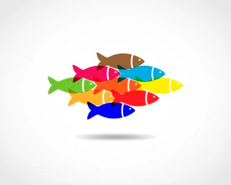 Flat fish icon - vector illustration. Stock Illustration